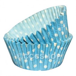 Blue and White Spot Cupcake Cases - Pack of 100