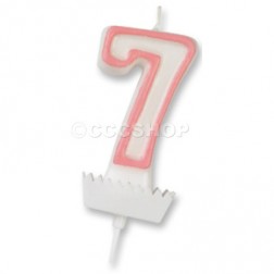 Pink Number 7 Candle