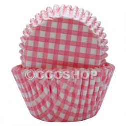 Pink Gingham Cupcake Cases