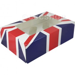 Union Jack 6 Capacity Cupcake Box