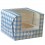 Blue Gingham Single Cupcake Box with Insert