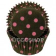 500 Black and Pink Spotty Cupcake Cases