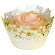 Cupcake Wrappers Ivory Flowers Decorative Lace 