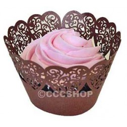 Cupcake Wrapper Chocolate Hearts Decorative Lace 