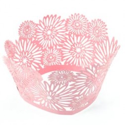 Pink Dahlia Laser Cut Cupcake Wrappers