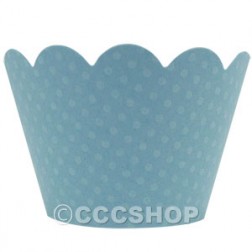 Dotty Pale Blue Cupcake Wrappers