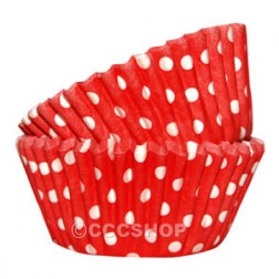 500 Red and White Spot Cupcake Cases