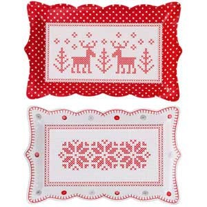 Cross Stitch Cake Platter