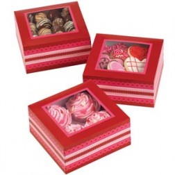 3 Red Valentine Food Boxes