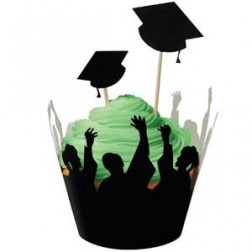 Graduation Cupcake Wrappers with Picks