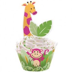 Jungle Pals Cupcake Wrappers with Picks