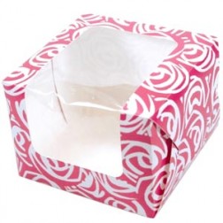 Pink Rose Cupcake Food Box - Single Capacity 