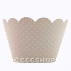 Dotty Ivory Beige Cupcake Wrappers