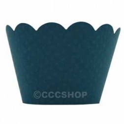 Dotty Ocean Blue Cupcake Wrappers