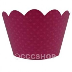 Dotty Raspberry Cupcake Wrappers