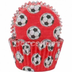 360 Red Football Cupcake Cases