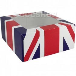 Union Jack 4 Capacity Cupcake Box 