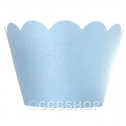 Shimmer Baby Blue Cupcake Wrappers